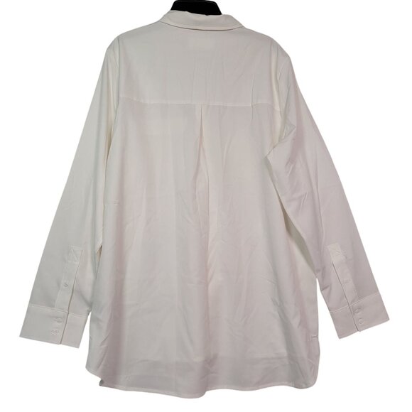 Modern Ambition Women's Long Sleeve White Button-Up Collared Shirt Size Large - Picture 2 of 13
